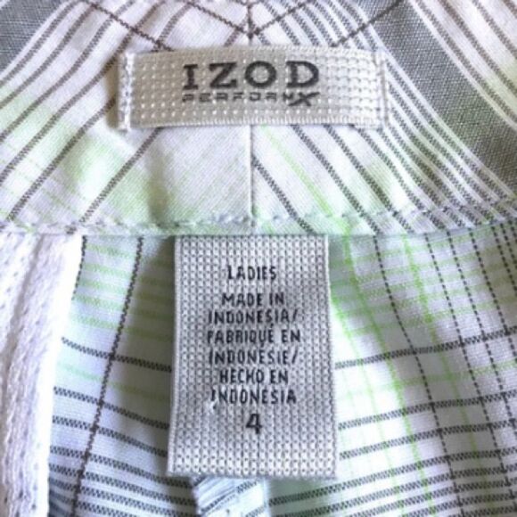 IZOD PerformX Women’s Preppy Plaid Bermuda Golf Shorts Sz 4 - Picture 5 of 7